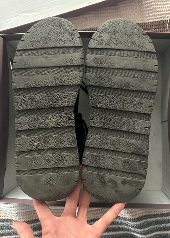 Siyah Deri Punk Tarzı Tokalı kadın Bot - Görsel 4