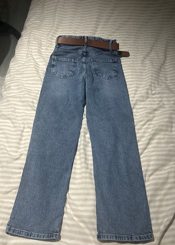 Kemerli Kadın Denim Jean Pantolon - Görsel 3