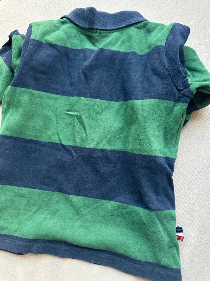 Uzun Kollu Yeşil Lacivert Polo Tişört 4-5 yaş - Görsel 3