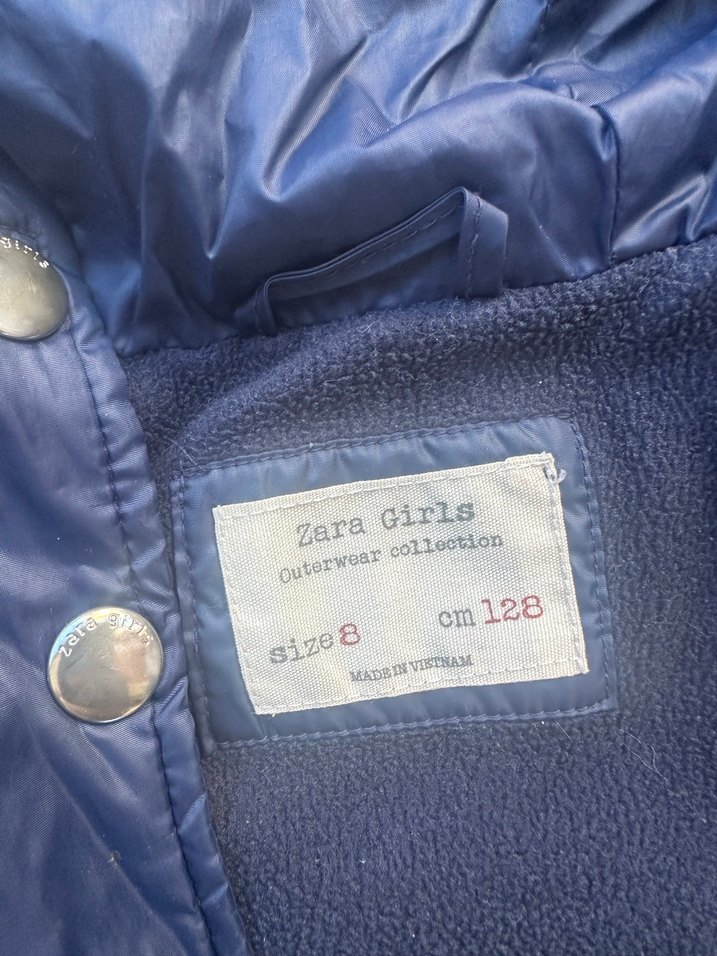 Zara 6-8 yaş 128 cm Kız Çocuk Parlak Mavi Mont - Görsel 3