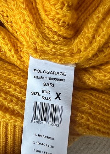 Polo Garage 38 beden Sarı Kadın Örgü Yün Kazak - Görsel 2