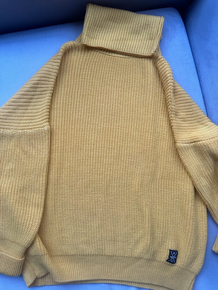 Polo Garage 38 beden Sarı Kadın Örgü Yün Kazak - Görsel 5