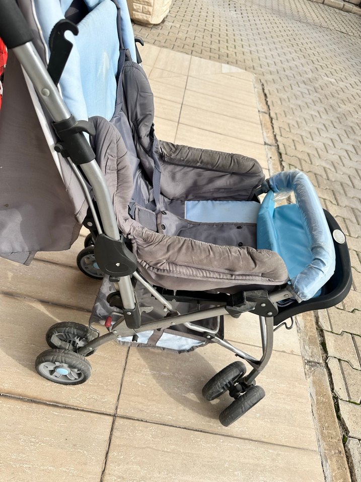 Mavi Gri Bebek Arabası - Görsel 4