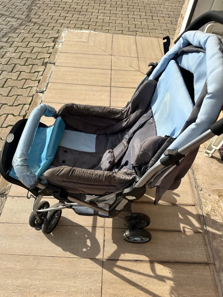 Mavi Gri Bebek Arabası - Görsel 2