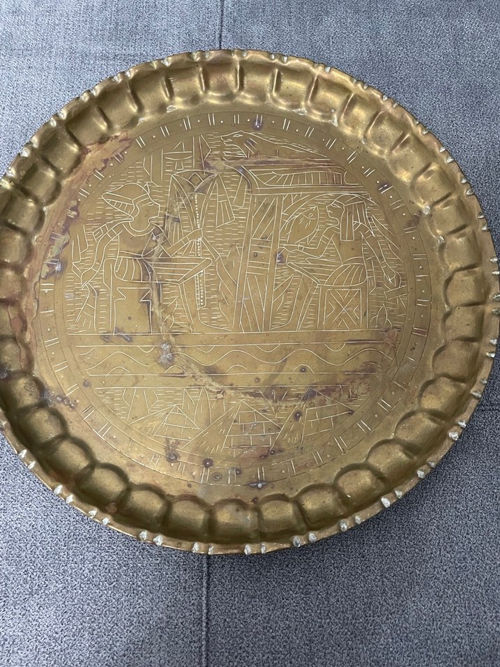 El yapımı Mısır antik bohem tepsisi - Görsel 3