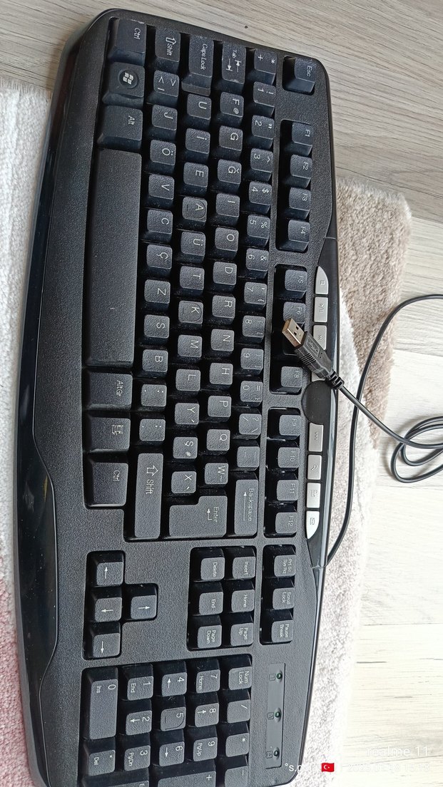 USB bağlantılı siyah kablolu f klavye - Görsel 3