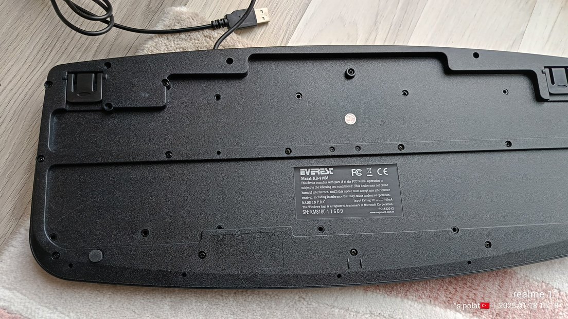 USB bağlantılı siyah kablolu f klavye - Görsel 2