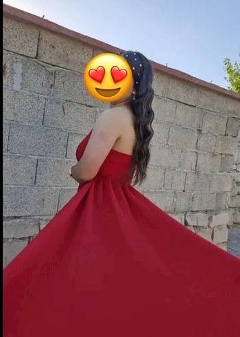 Kırmızı  Uzun Abiye Elbise - Görsel 2