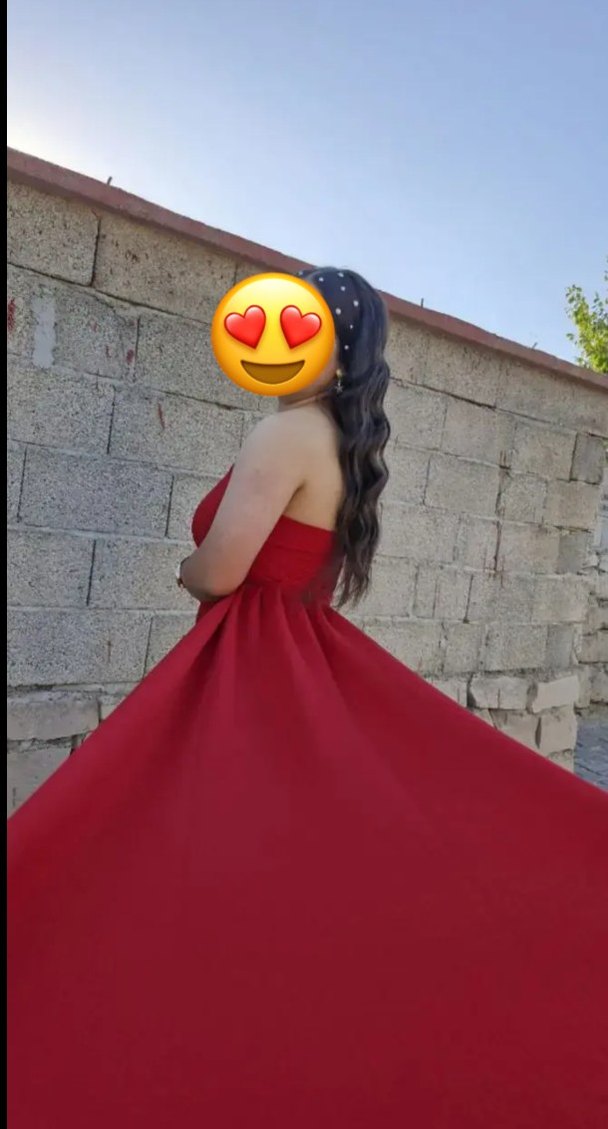 Kırmızı  Uzun Abiye Elbise - Görsel 2