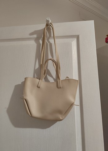 Bej Deri Minimalist Kadın Çanta - Görsel 2