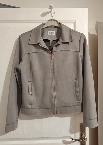 Gri Süet Kadın Deri Ceket - Görsel 2