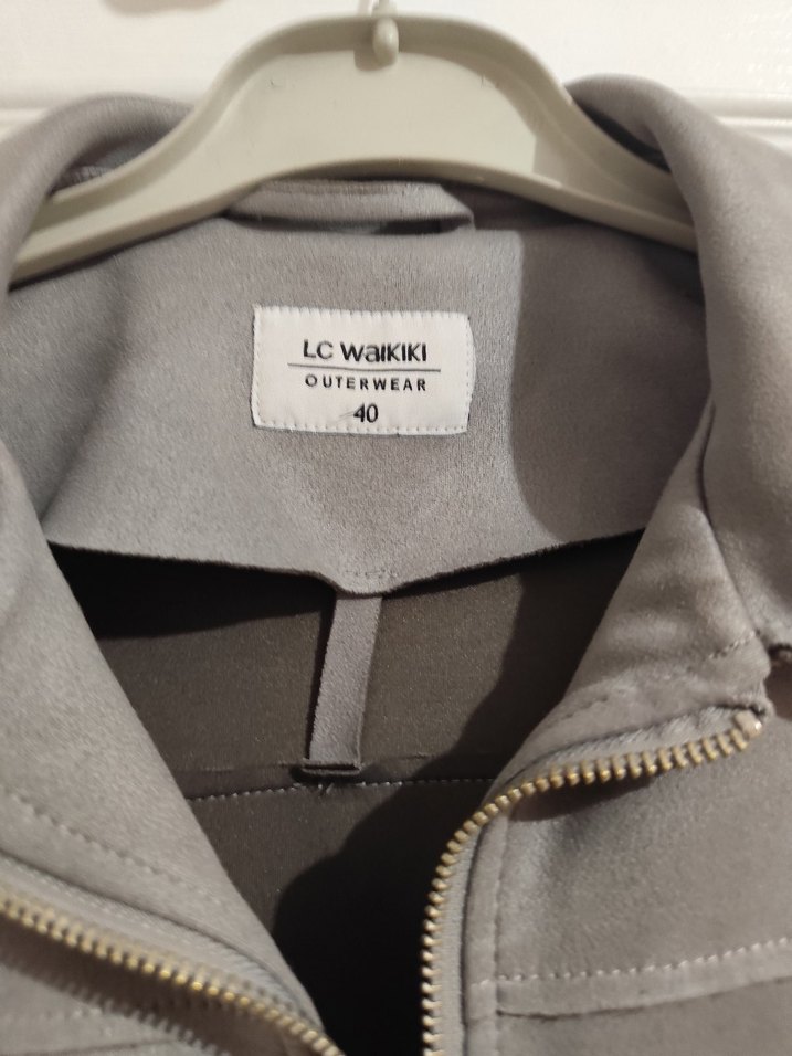 Gri Süet Kadın Deri Ceket - Görsel 5