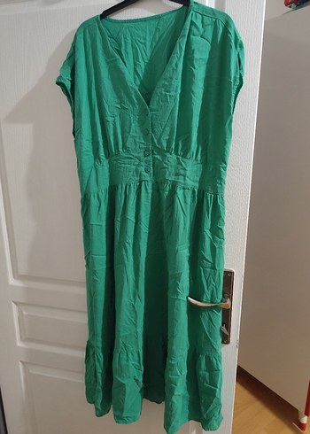 Yeşil  Uzun  Elbise - Görsel 2