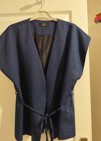 lacivert V Yaka Kemerli Kadın Takım - Görsel 3