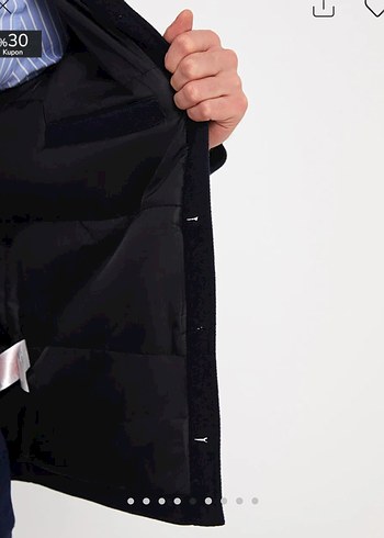 Düğmeli Lacivert Midi Erkek Ceket - Görsel 2