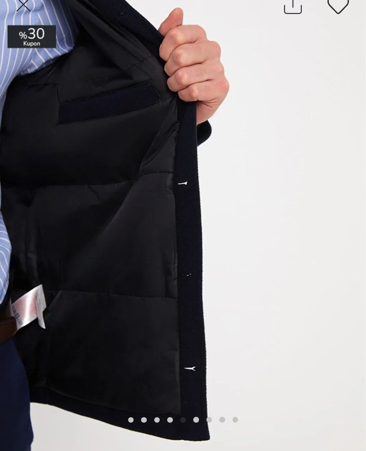 Düğmeli Lacivert Midi Erkek Ceket - Görsel 2