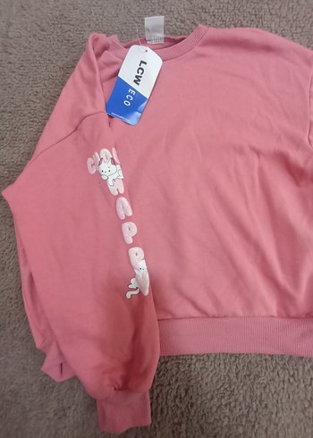 LC Waikiki Pembe Baskılı Fermuarlı Kadın Sweatshirt