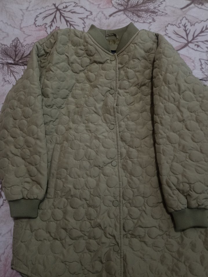 Bej Düğmeli Midi Kadın Mont - Görsel 3