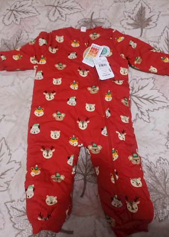 Nakışlı Kırmızı Bebek Tulumu - Görsel 5