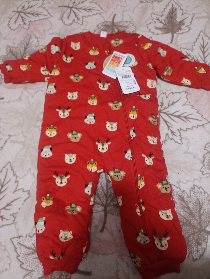 Nakışlı Kırmızı Bebek Tulumu - Görsel 5