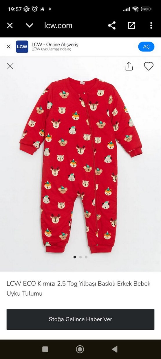 Nakışlı Kırmızı Bebek Tulumu - Görsel 2