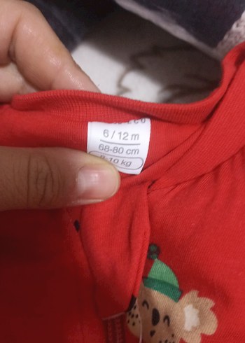 Kızıl Nakışlı Bebek Tulumu - Görsel 5