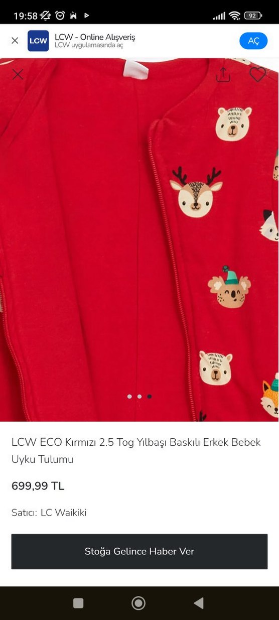 Kızıl Nakışlı Bebek Tulumu - Görsel 3