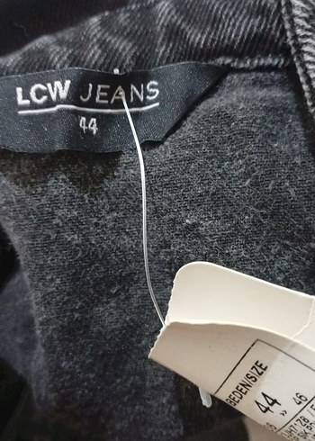 Düğmeli Siyah Kadın Denim Ceket - Görsel 4