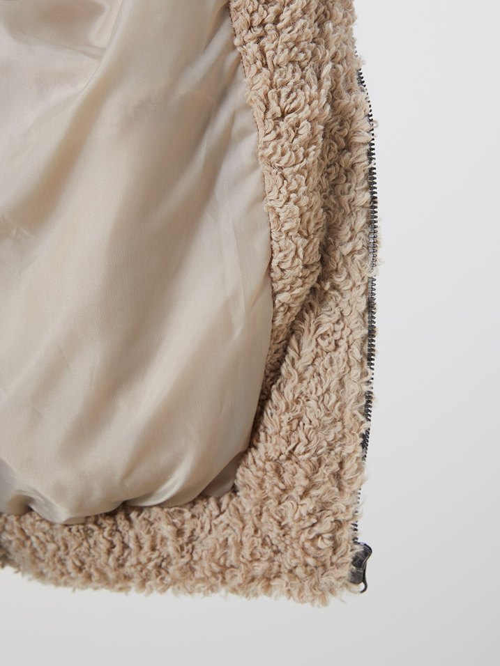 Bej Peluş Kadın Ceket - Görsel 3