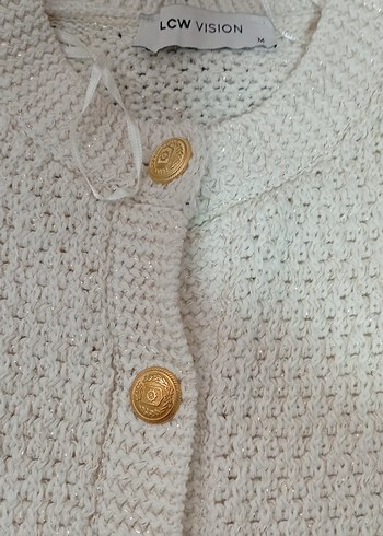 LCW VISION Beyaz Düğmeli Kadın Hırka - Görsel 2
