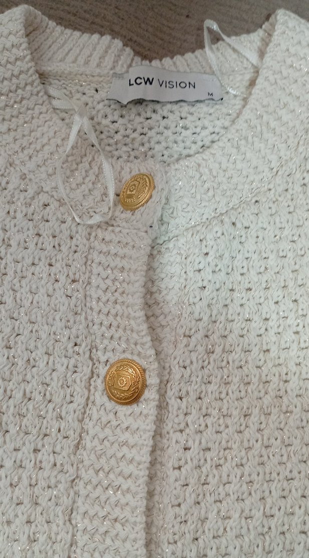 LCW VISION Beyaz Düğmeli Kadın Hırka - Görsel 2