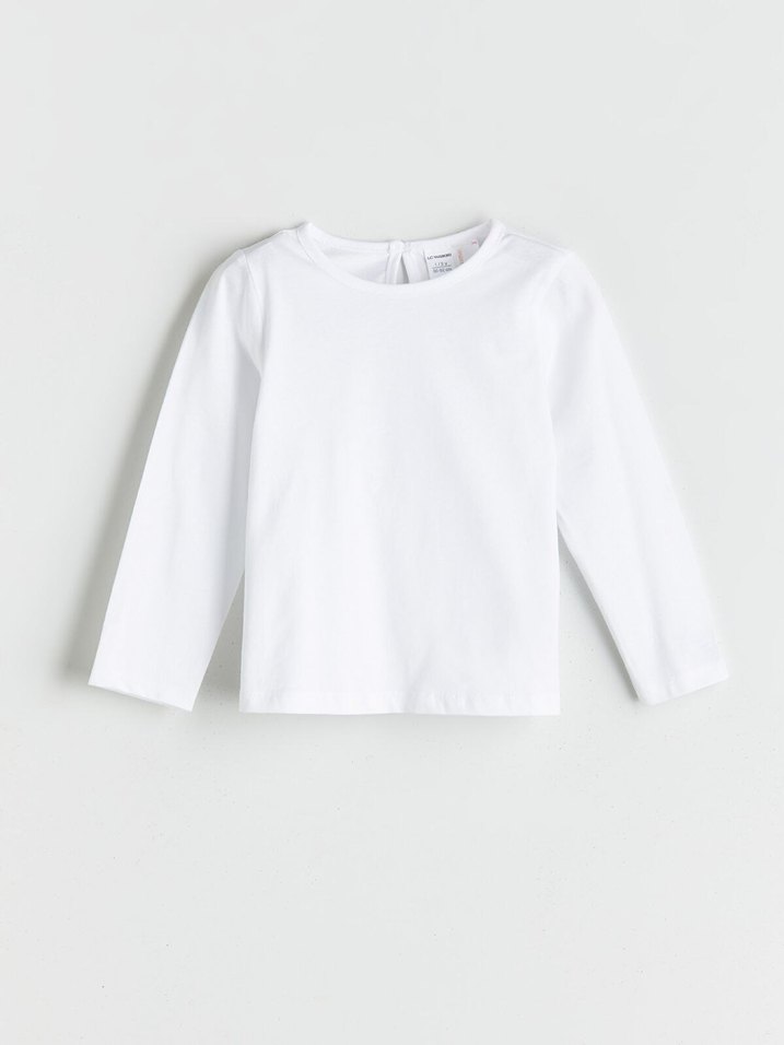 Kız Çocuk Pamuklu Düğmeli Beyaz Gömlekli Elbise - Görsel 3