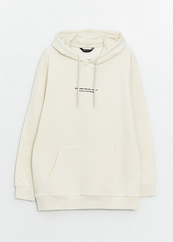 Beyaz Kapüşonlu Erkek Sweatshirt - Görsel 5