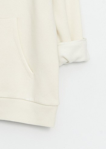 Beyaz Kapüşonlu Erkek Sweatshirt - Görsel 6