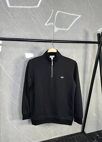 Erkek Siyah Fermuarlı Sweatshirt