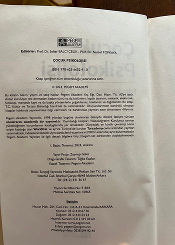  Çocuk Psikolojisi Pegem Akademi