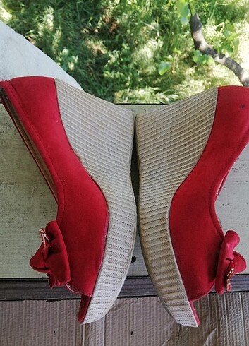 37 Beden kırmızı Renk Dolgu topuklu ayakkabı 