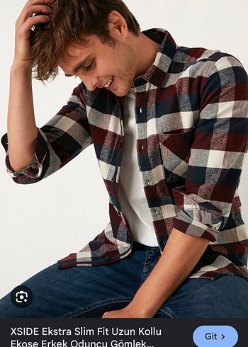 LC Waikiki XSIDE Bordo Ekstra Slim Fit Uzun Kollu Ekose Erkek Gömlek