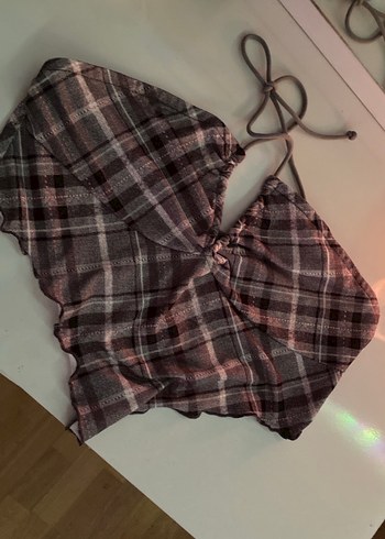 Sheinside Kadın Kısa crop ekose desen