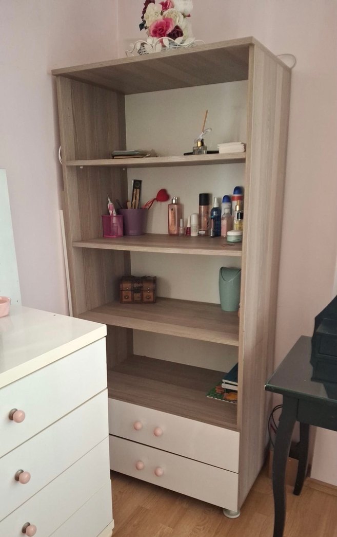 Raflı çekmeceli dolap kitaplık - Görsel 2