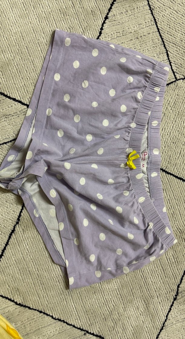 Mor Puantiyeli Pamuk Mini Şort - Görsel 2