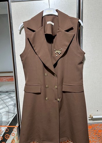 Diğer Düğmeli Kahverengi Kadın Blazer Ceket