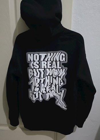 Siyah Kapüşonlu Kadın Sweatshirt - Görsel 2