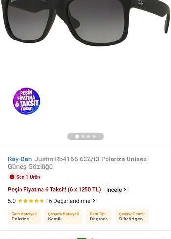 Ray-Ban Justin Rb4165 622/t3 Polarize Unisex Güneş Gözlüğü