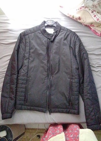 Siyah Erkek Biker Mont