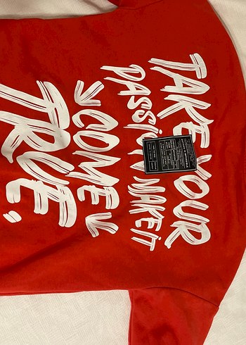 Addax kırmızı oversıze sweatshirt