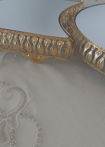 Altın Renkli Parlak Dekoratif Ayna Seti - Görsel 4