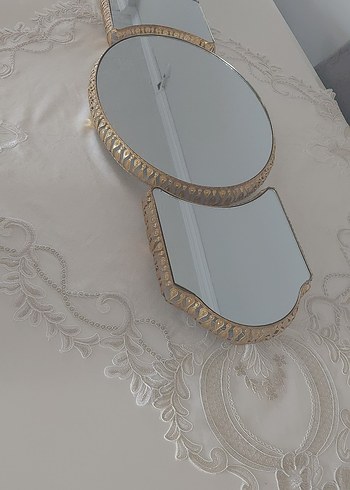 Altın Renkli Parlak Dekoratif Ayna Seti - Görsel 2