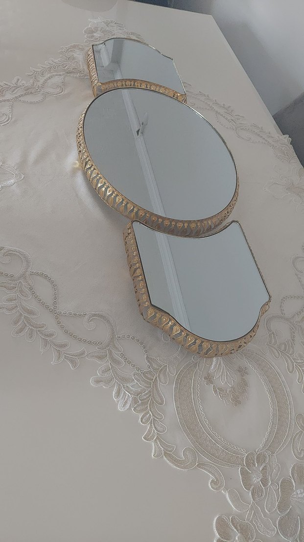 Altın Renkli Parlak Dekoratif Ayna Seti - Görsel 2