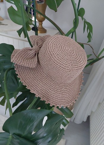 Bej Örgü Kadın Şapka Fırfırlı - Görsel 2